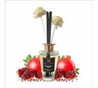 SocialSkn Luxury Reed Diffuser 200ml - Pomegranate Noir | Inspired by J-Malone | Premium Scented Oil with 8 Reeds & 2 Decorative Flowers | Long-Lasting Home Fragrance (6-9 Months) | Elegant Gift Idea