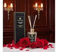 SocialSkn Reed Diffuser | 200ml | Velvet Rose & Oud | Reed Diffuser for Home | Premium Scented Oil with 8 Reeds & 2 Decorative Flowers | Long Lasting Home Fragrance & Gift | Inspired by J-Malone