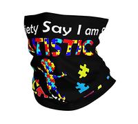 Society Say I'M Autistic God Says I'M Perfect6 Half Face Scarf Multifunctional Balaclava Quick Drying Neck Warmer For Running Outdoor Sports 26X30CM