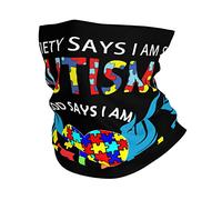 Society Say I'M Autistic God Says I'M Perfect7 Face Cover Anitdust Neck Warmer Washable Neck Scarf For Running Workout Tennis 26X30CM