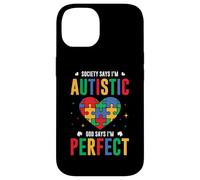 Society Says I'm Autistic God Says I'm Perfect Autism Kids Case for iPhone 14