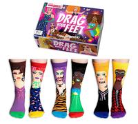 United Oddsocks Drag Your Feet Box of 6 Unisex Odd Socks - UK 5-10, EUR 38-44
