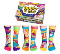 Sock Academy - HIPPY GO LUCKY 6 Odd Socks Gift Box - United Oddsocks - UK 4-8 EU