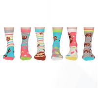 United Oddsocks Box of 6 Ladies Odd Socks Sloth It UK 4-8