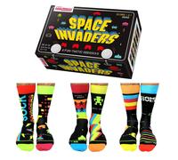 Sock Academy - SPACE INVADERS 6 Odd Socks Gift Box - United Oddsocks - UK 6-11