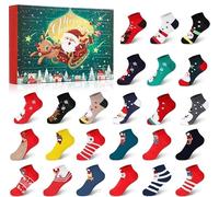 Sock Advent Calendar 2025, 24 Days Christmas Countdown Calendar with 12 Pairs Christmas Fluffy Socks, Adult Advent Calendars for Adult Teens Party Xmas Countdown Gifts Boxes
