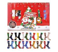 Sock Advent Calendars 2025-24 Days Christmas Countdown Calendar, 24 Pairs Funny Soft Socks, for Family Gathering Friends Teens Adults Women Girlfriend Boyfriend