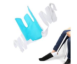 Sock Aid Tool for Putting Socks Easy On and Off for Elderly, Disabled, Pregnant, Diabetics - Pulling Assist Device - Sock Helper (Blue)