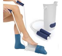 Sock Aids for Putting Socks On and Off - Easy to Use Sock Assistant Puller with Foam Handles for Elderly, Men, Women, Disabled, Pregnant Women Pulling Assist Device (White, 1 Pack)