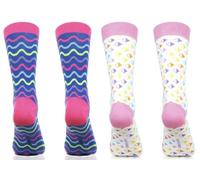 Sock Atomica 2 Pair Unisex Gift Set - Colourful Funny Cotton Crew Socks for Men & Women, Boxed Gift Perfect for Couples, Birthday, Christmas (Happy Vibes Set)