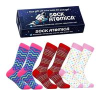 Sock Atomica 3 Pack Sock | Funky, Bold, Colourful, Elegant Design | Cosy Cotton & Novelty Fashion Boxed Gift Set for Couples, Birthday, Christmas (UK 7-11 / EU 41-46) (Mixed Style)