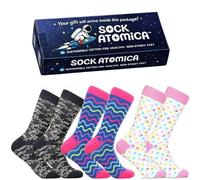 Sock Atomica 3 Pack Sock | Funky, Bold, Colourful, Elegant Design | Cosy Cotton & Novelty Fashion Boxed Gift Set for Couples, Birthday, Christmas (UK 7-11 / EU 41-46) (pop of colour)