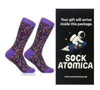 Sock Atomica Elegant Series - Premium Funny Cotton Crew Socks for Men & Women, Unisex Colourful Happy Novelty Design, 1 Pair Boxed Gift Set (Cosmic Cross)