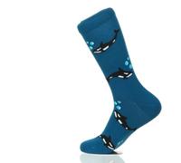 Sock Atomica Funny Novelty Socks | Colourful Unisex Cotton Crew | Gift Idea | Ditch Boring Socks (UK 7-11 / EU 41-46 / US L/L-M, Killer Whale Orca Crazy Blue Soft Comfort Joyful Present)