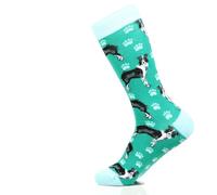 Sock Atomica Premium Natural Fibre Socks - Unisex Bamboo & Cotton Crew Dress Socks - Breathable Odourless Antibacterial Sustainable Gift Collection, (UK 7-11 / EU 41-46) (Collie)