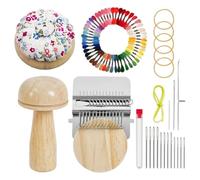Sock Darning Kit - Fabric Repair Set for Mending with Precision | Wooden Tool with Hooks Needles Thread Collection, Weaving Supplies for Sweaters Scarves Beginners