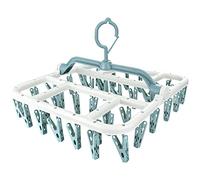 Sock Dryer, Sock Drying Rack with 40 Pegs Laundry Drip Hanger, Foldable Indoor Hanging Dryer with Windproof Hook Clips Drying Rack for Socks Underwear Shoe Insoles Baby Clothes Gloves Hats(Blue)