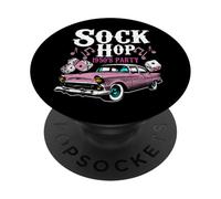 Sock Hop 50s Classic Car Rockabilly 1950s Dance Party Retro PopSockets Adhesive PopGrip
