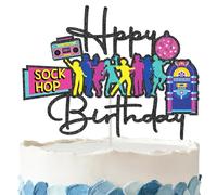 Sock Hop Birthday Cake Topper - Glitter Sock Hop Party Decorations for Birthday Party Supplies