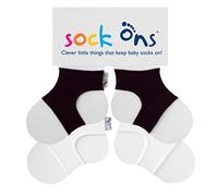 Sock Ons - Baby Sock Holders - 0-6 months - 2 Pack - 1 x White, 1 x Black - Amazing Value Pack - Keep Baby