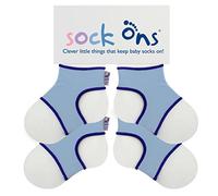 Sock Ons - Baby Sock Holders - 12-18 Months - 2 Pack (2 x Blue) - Amazing Value Pack - Keep Baby Socks On
