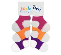 Sock Ons - Baby Sock Holders - 3 Pack - 1 x Pink, 1 x Orange, 1 x Purple - Amazing Value Pack - Keep Baby