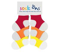 Sock Ons - Baby Sock Holders - 6-12 Months - 3 Pack (1 x Red, 1 x Orange, 1 x Yellow) - Amazing Value Pack - Keep Baby
