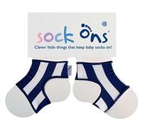 Sock Ons Clever Little Things That Keep Baby Navy Stripe - 6-12 Months