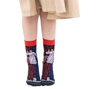 Sock Religious, Divine Mercy, Jesus I Trust In You, Blue and Red, Boys and Girls One Size Fits Most Polyester Blend Catholic Inspirational Fun Crew Socks, Kids, Blue and Red, One Size