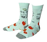 Sock Shack Chop It Like It's Hot Chef Mushroom Pepper Vegetarian Mens Blue Socks One Pair