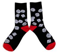 Sock Shack Ladies Rolling The Dice Lucky Black Gambler Socks 4-8 UK/37-42 Eur/6-10 US