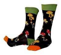 Sock Shack The Mushrooms Are Calling Dark Autumn Forest Mens Black Socks One Pair