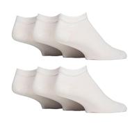 SOCK SHOP GENTLE GRIP - 6 Pairs Diabetic Trainer Socks for Men | Extra Wide Non-Elastic Soft Cotton Ankle Socks for Swollen Feet & Circulation (6-11, White)