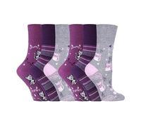 SOCK SHOP GENTLE GRIP - Ladies Animal Novelty Socks - 6 Pack | Non-Elastic Cotton Socks with Cute Dog, Cat & Wildlife Designs (4-8, SOLRH200)