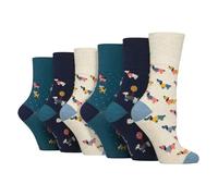 SOCK SHOP GENTLE GRIP - Ladies Animal Novelty Socks - 6 Pack | Non-Elastic Cotton Socks with Cute Dog, Cat & Wildlife Designs (4-8, I'm A Dog Person)