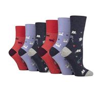 SOCK SHOP GENTLE GRIP - Ladies Animal Novelty Socks - 6 Pack | Non-Elastic Cotton Socks with Cute Dog, Cat & Wildlife Designs (4-8, I'm A Cat Person)