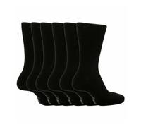 SOCK SHOP GENTLE GRIP - Mens Bigfoot 12-14 UK Non-Elastic Cotton Socks - 6 Pack | Loose Top Socks for Poor Circulation (12-14, SOMRJ Black)