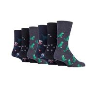 SOCK SHOP GENTLE GRIP - Mens Novelty Cotton Socks - 6 Pack | Fun Non-Elastic Soft Top Socks for Circulation (6-11, Highlands)
