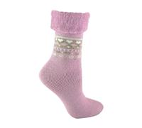 Turn Over Top Warm Thermal Winter Nordic Bed Socks Sock Snob Pink 4-8