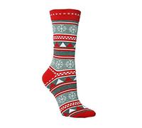 Sock Snob - 1 Pair Ladies Festive Feet Novelty Christmas Socks Size 4-8 Uk, 37-42 Eur (Grey fairisle)