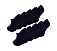 Sock Snob 10 Pack Girls & Boys No Show Invisible Cotton Rich Socks (3 Sizes) - 11-14 Years - Black