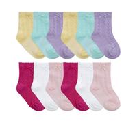 12 Pair Multipack Babies Cable/Bow Socks in Assorted Colours | Tick Tock | Soft Baby Boys & Girls Socks (0-6 Months, Assorted)