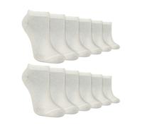 Sock Snob 12 Pack Kids Soft Breathable Bamboo Trainer Liner Socks Ideal for PE - 4-5 UK - White