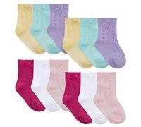 Sock Snob 12 Pair Multipack Babies Cable/Bow Socks in Assorted Colours Soft Baby Boys & Girls Socks (6-12 Months, Assorted)