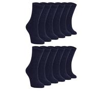 Sock Snob 12 Pair Multipack Kids Plain School Socks | Boys & Girls | 3 Sizes Childrens Cotton Rich Socks (3-6 Years, Blue)