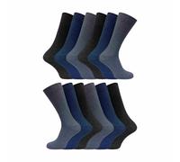 Sock Snob 12 Pair Multipack Mens 100% Cotton Ribbed dress Socks