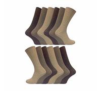 Sock Snob 12 Pair Multipack Mens 100% Cotton Ribbed dress Socks