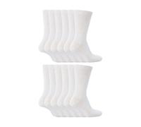 Sock Snob 12 Pair Plain Kids School Soft Breathable Cotton Rich Socks - 11-14 Years - White
