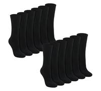 Sock Snob 12 Pairs 100% Cotton Socks For Women Breathable Extra Soft Socks (4-8, Black)