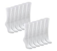 Sock Snob 12 Pairs 100% Cotton Socks For Women Breathable Extra Soft Socks (4-8, White)